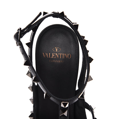 Valentino Garavani Calfskin Nappa Rockstud Undercover Ankle Strap 100mm Pumps 40 Black Grey 7 of 9
