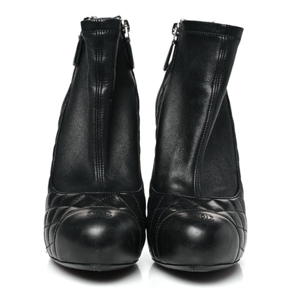 Chanel Lambskin Quilted CC Booties 38.5 Black 3 of 9