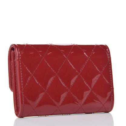 Chanel Patent Quilted Card Holder Red 3 of 8