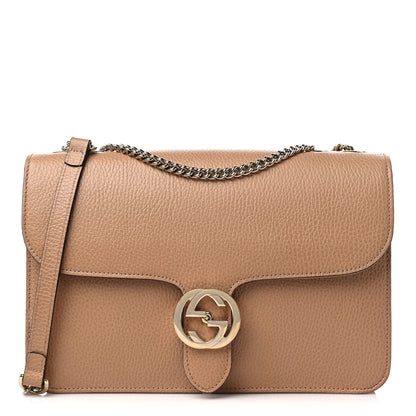 Gucci Dollar Calfskin Interlocking G Shoulder Bag Camelia 1 of 9