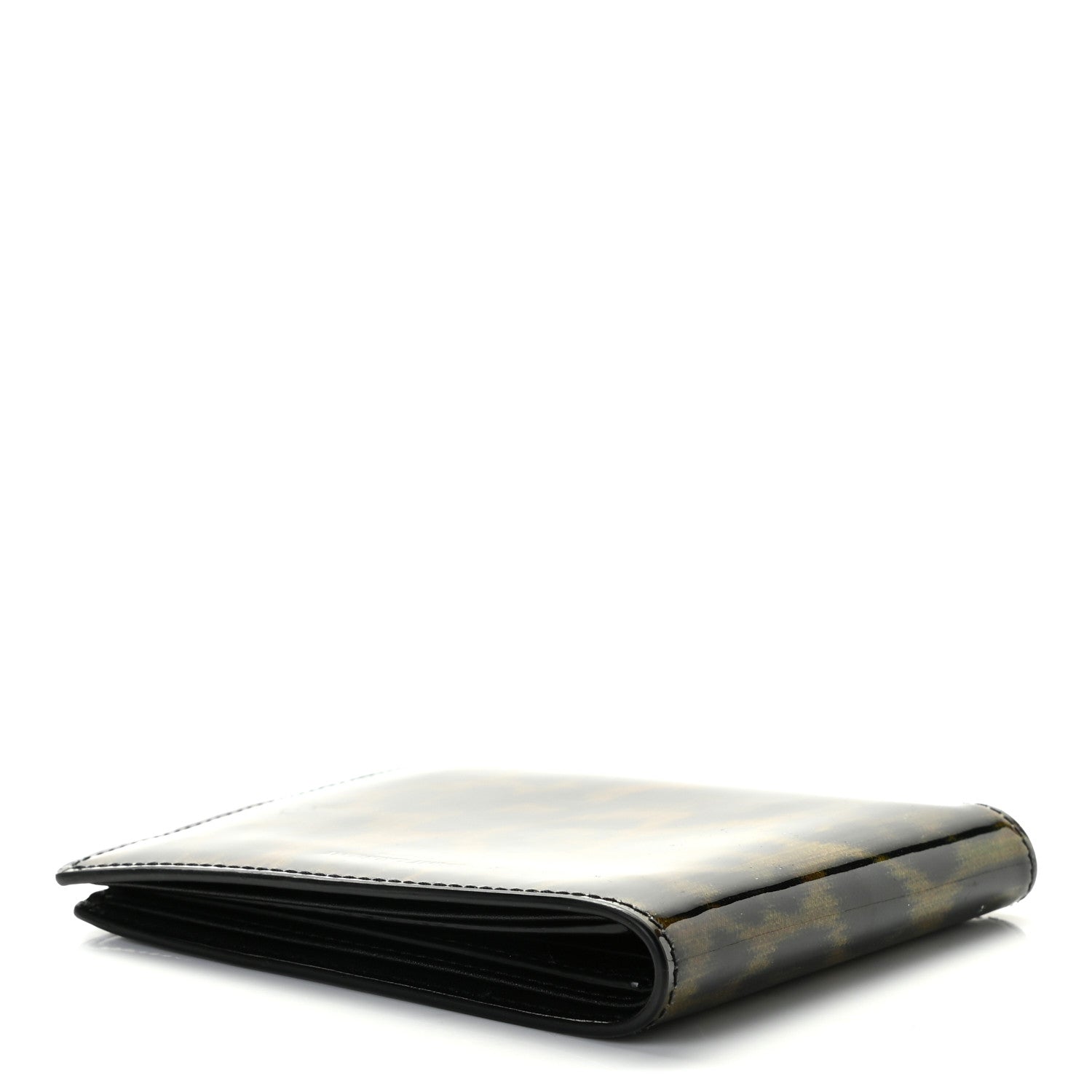 Saint Laurent Patent Leopard Print Paris East West Wallet Black 6 of 7