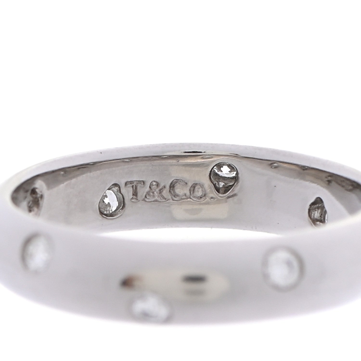 Tiffany Platinum Diamond 4mm Etoile Band Ring 53 6.5 4 of 5