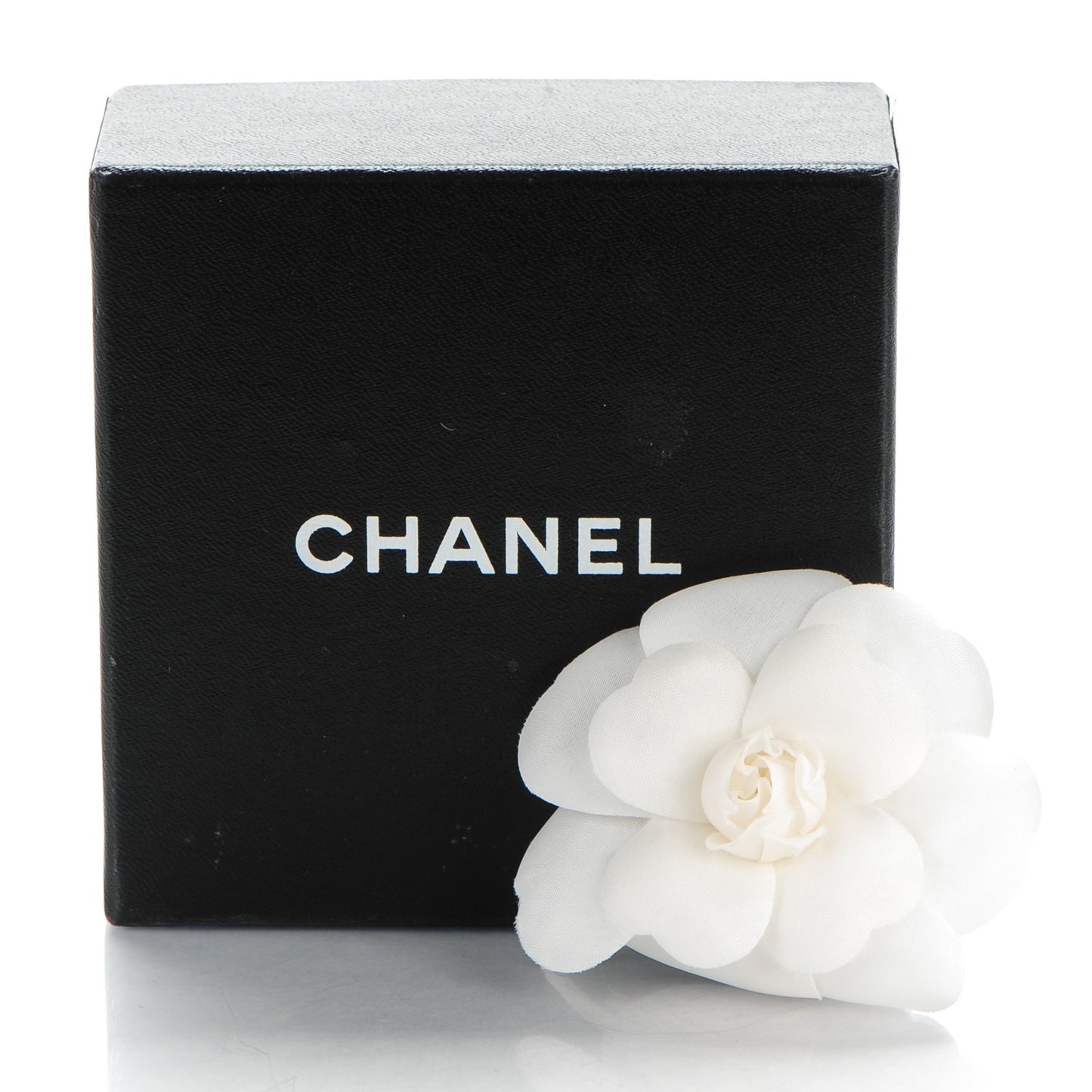Crepe Satin Camellia Brooch Pin White