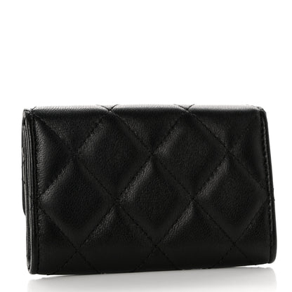 Chanel Lambskin Quilted Small Graffiti Compact Wallet Black 3 of 8