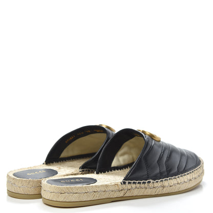 Gucci Nappa Matelasse GG Marmont Espadrille Slippers 40.5 Black 4 of 10
