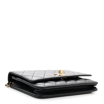 Chanel Lambskin Quilted Trendy CC Wallet On Chain WOC Black 4 of 12