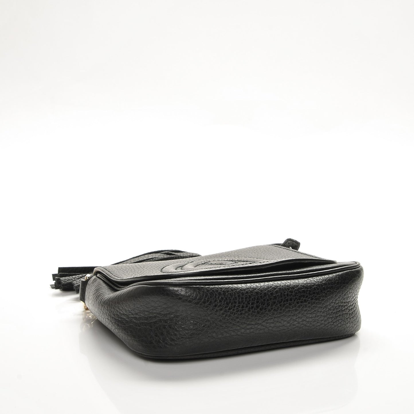 Pebbled Calfskin Small Soho Flap Crossbody Black