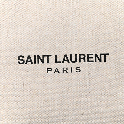 Saint Laurent Canvas Calfskin Shopping Tote White Black 12 of 12