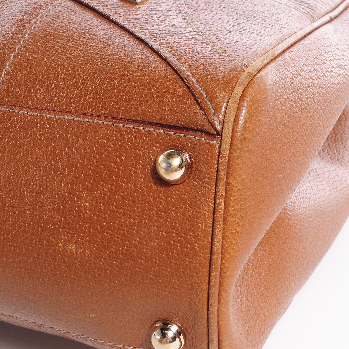 Leather Monogram Medium Bardot Brown