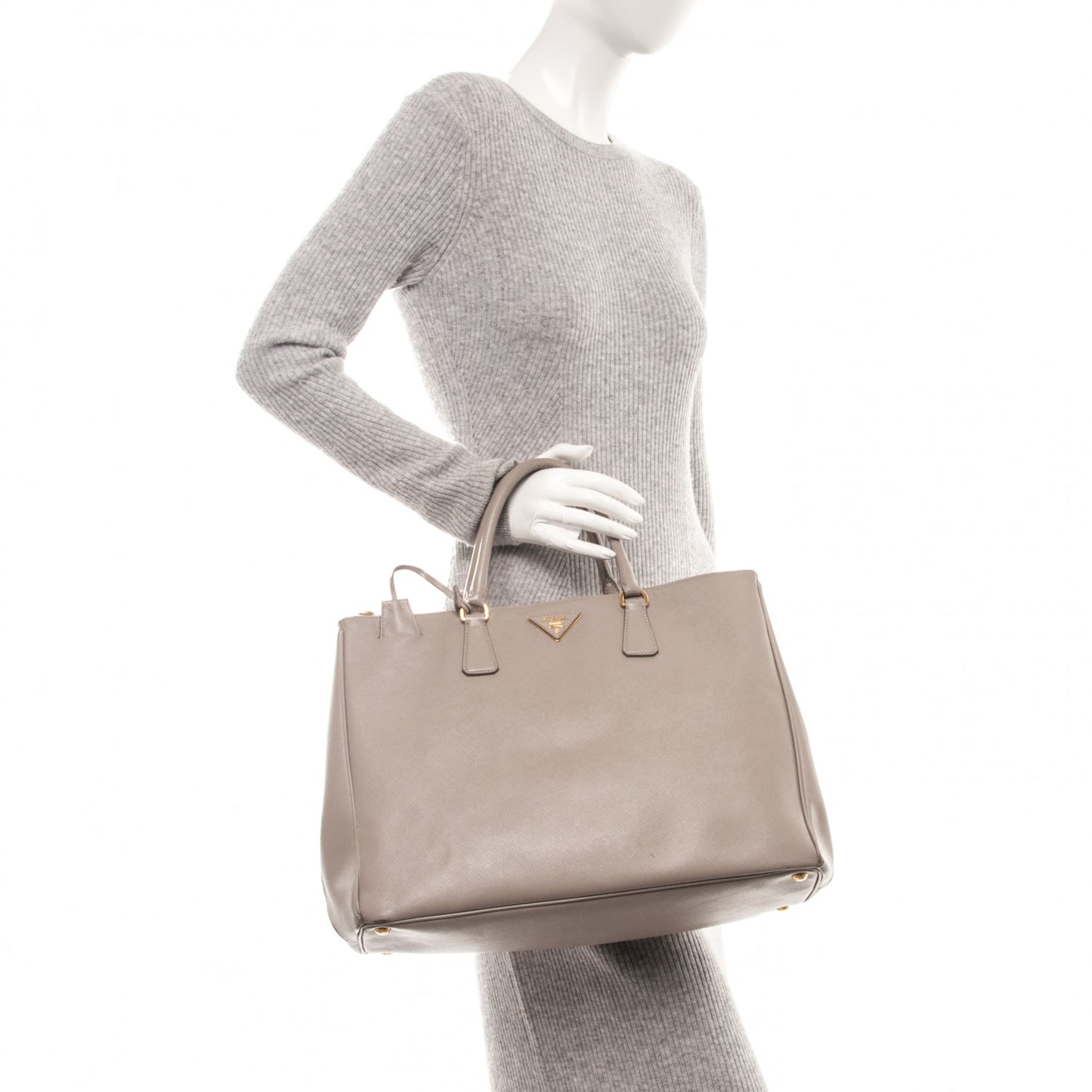 Saffiano Large Galleria Double Zip Tote Pomice
