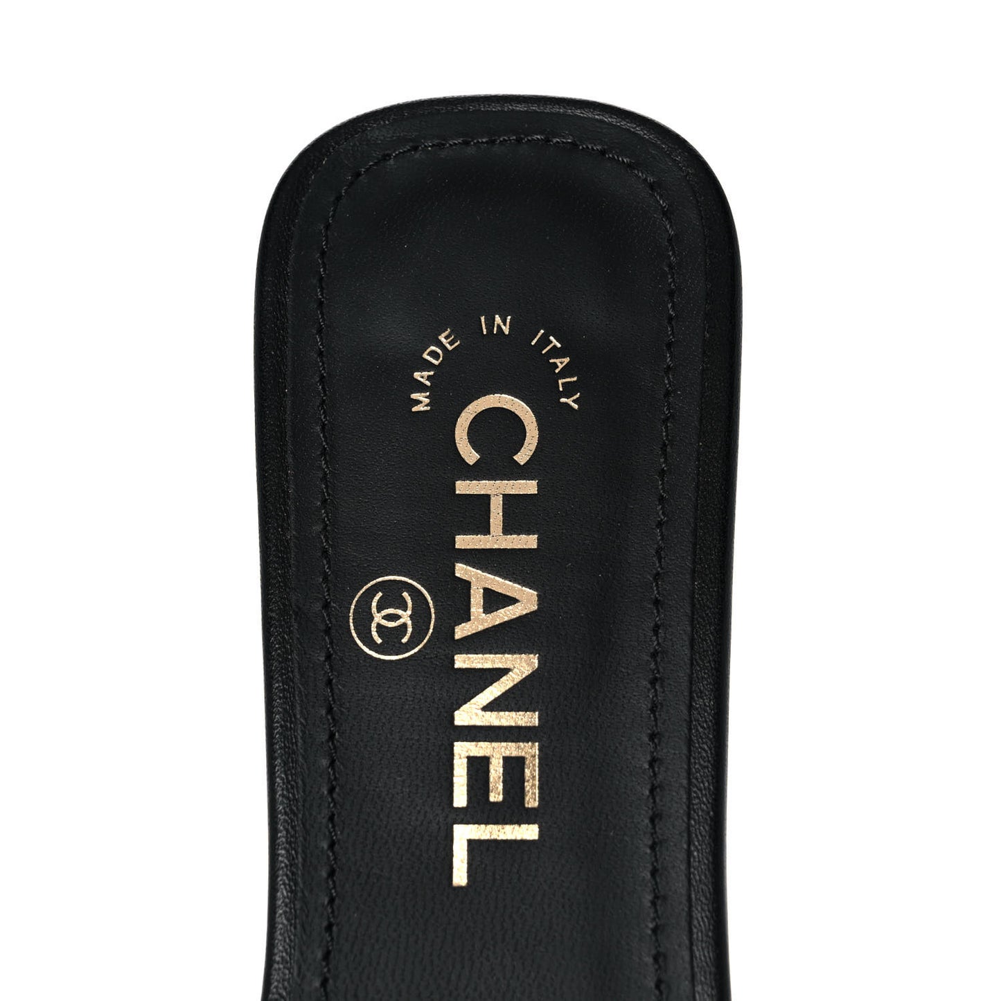 Lambskin Pearl CC Sandals 37 Black