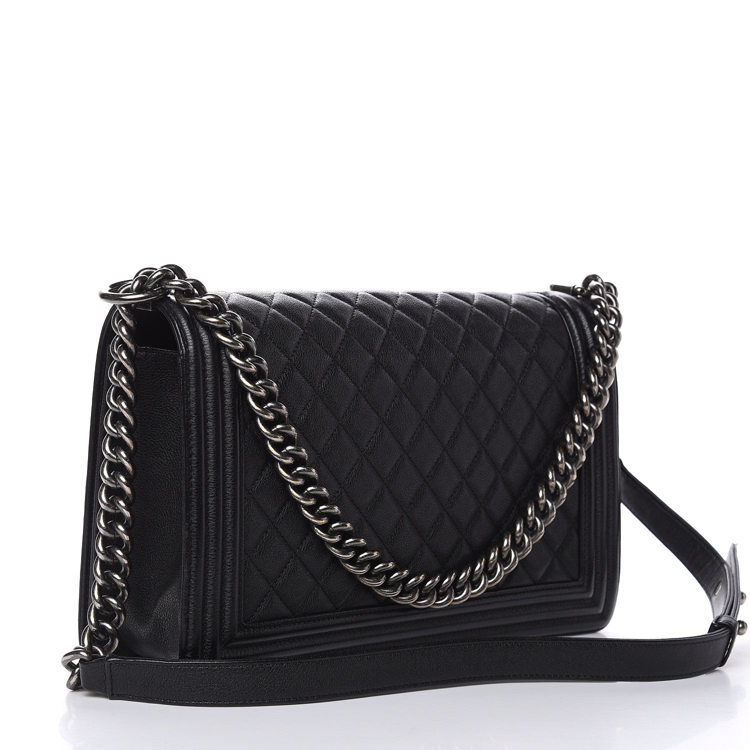 Chanel Grained Calfskin Quilted New Medium Boy Flap Black 3 of 14