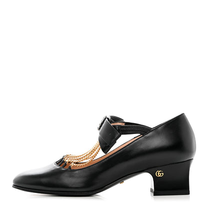 Gucci Nappa Crystal Bonny Bow Mary Jane Pumps 36 Black 1 of 10