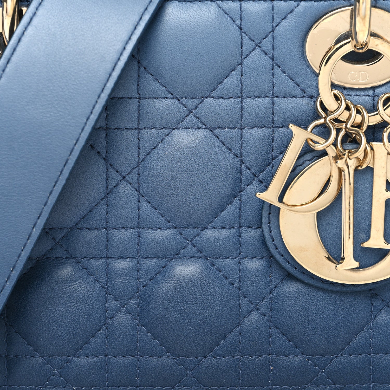 Christian Dior Lambskin Cannage Gradient Small My ABCDior Lady Dior Indigo Blue 8 of 15