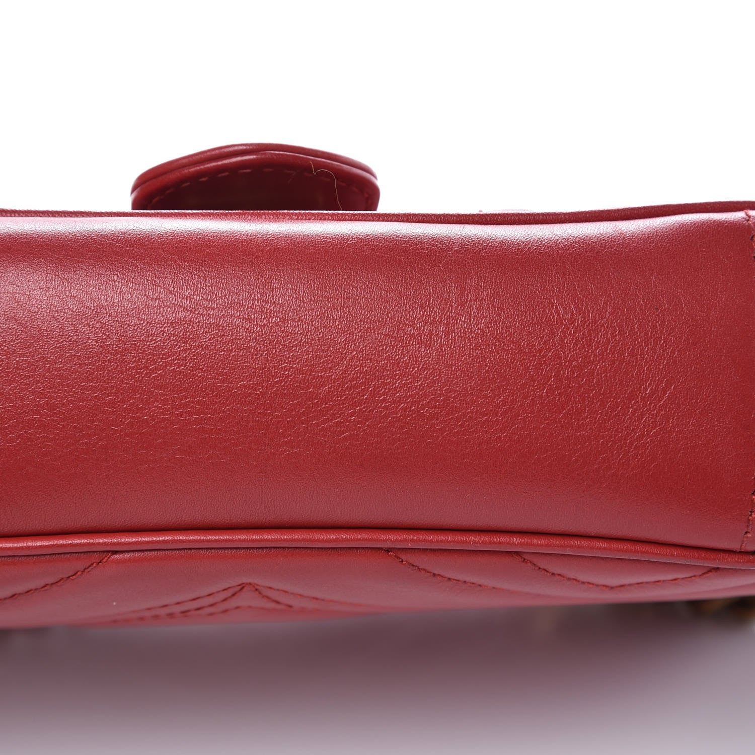 Gucci Calfskin Matelasse Mini GG Marmont Shoulder Bag Hibiscus Red 13 of 14