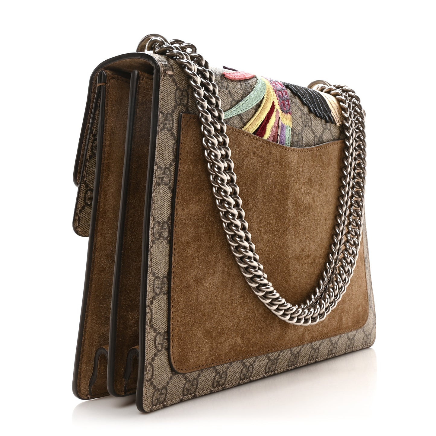 GG Supreme Monogram Embroidered Medium Dionysus Shoulder Bag Taupe