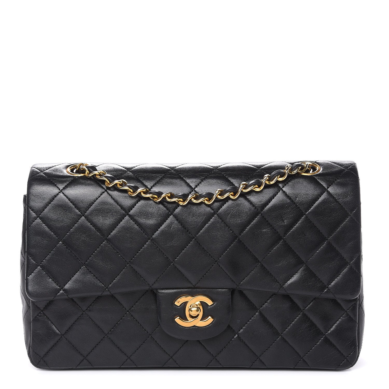 Chanel Lambskin Quilted Medium Double Flap Black 1 of 18