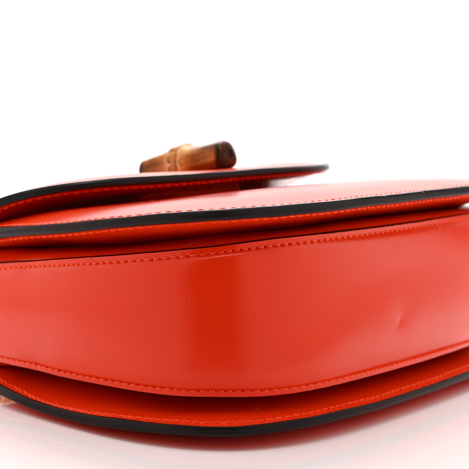 Gucci Boarded Dyana Lux Calfskin Web Small Bamboo 1947 Top Handle Bag Calypso Orange 10 of 12