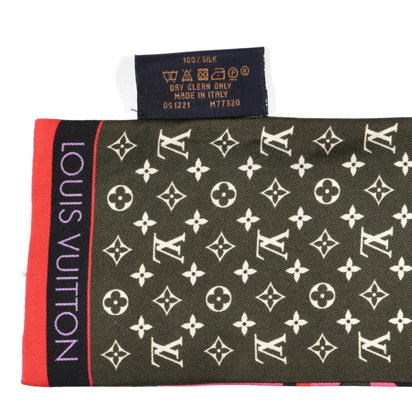 Silk Monogram Planet LV Bandeau Pink