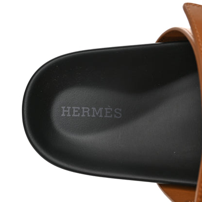 Hermes Calfskin Womens Chypre Sandals 37.5 Naturel 7 of 9