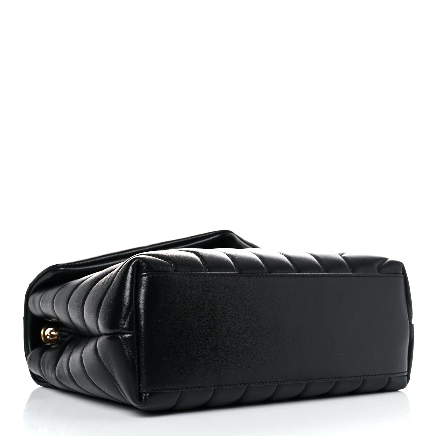 Calfskin Y Quilted Monogram Small Loulou Chain Satchel Black