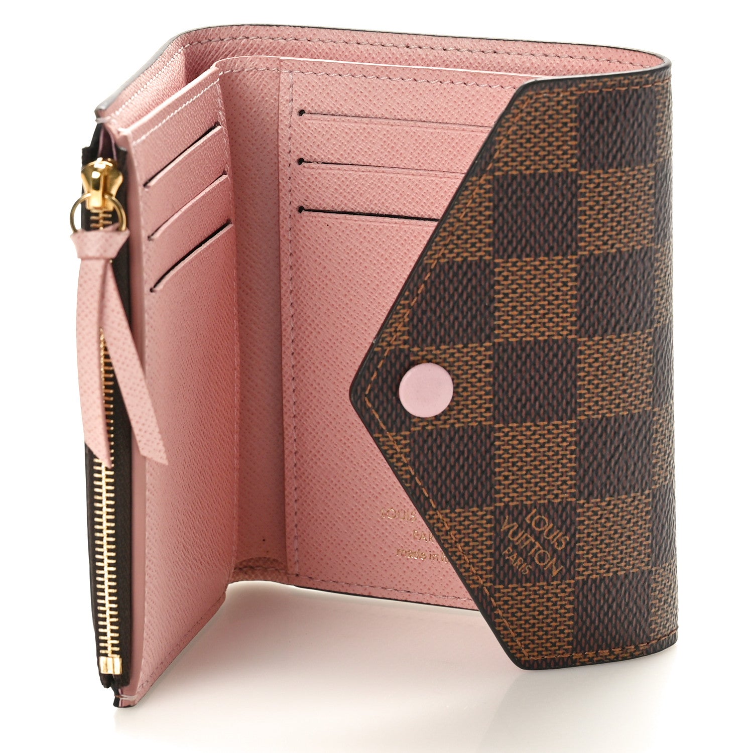 Louis Vuitton Damier Ebene Victorine Wallet Rose Ballerine 5 of 7