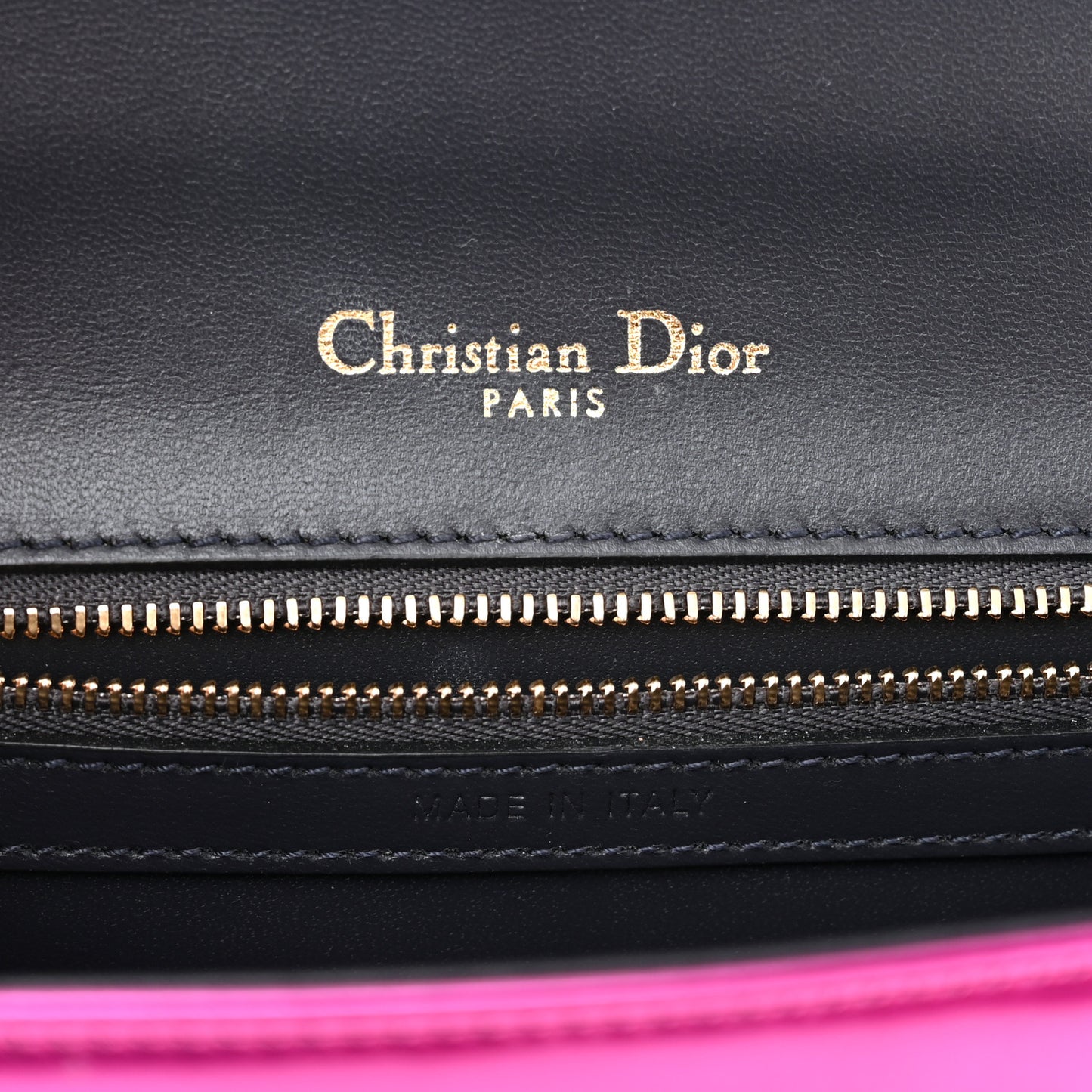 Metallic Patent Micro-Cannage Small Diorama Flap Bag Fuchsia