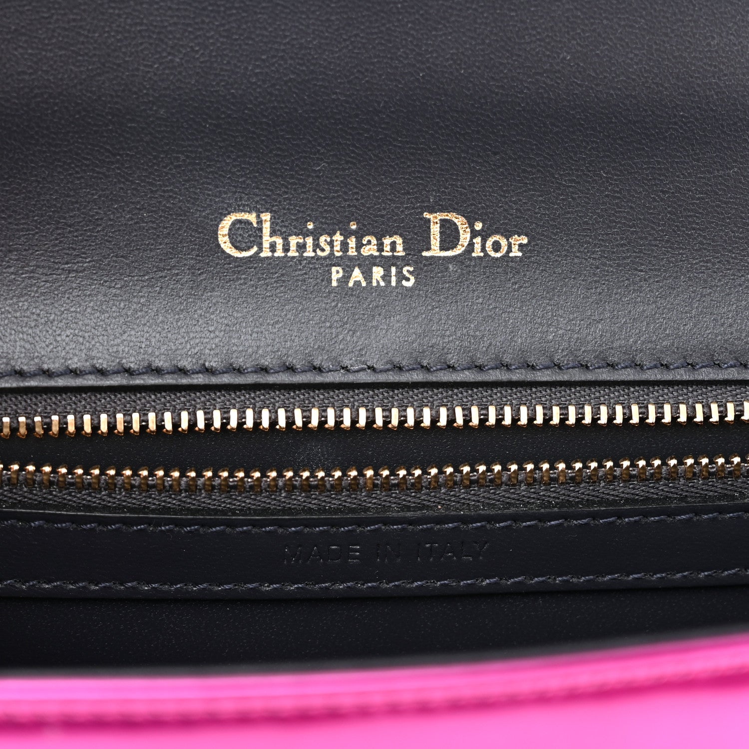 Christian Dior Metallic Patent Micro-Cannage Small Diorama Flap Bag Fuchsia 5 of 12