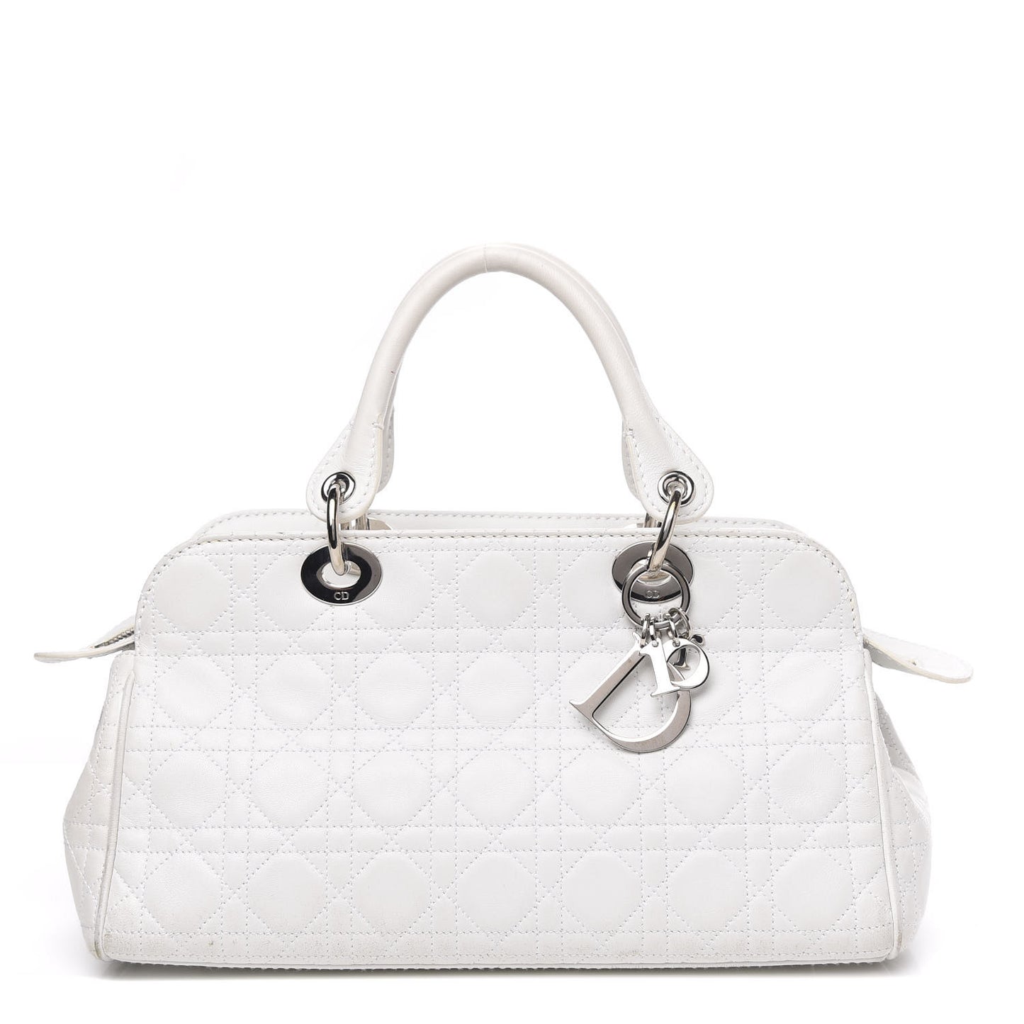 Lambskin Cannage Soft Lady Dior Satchel White