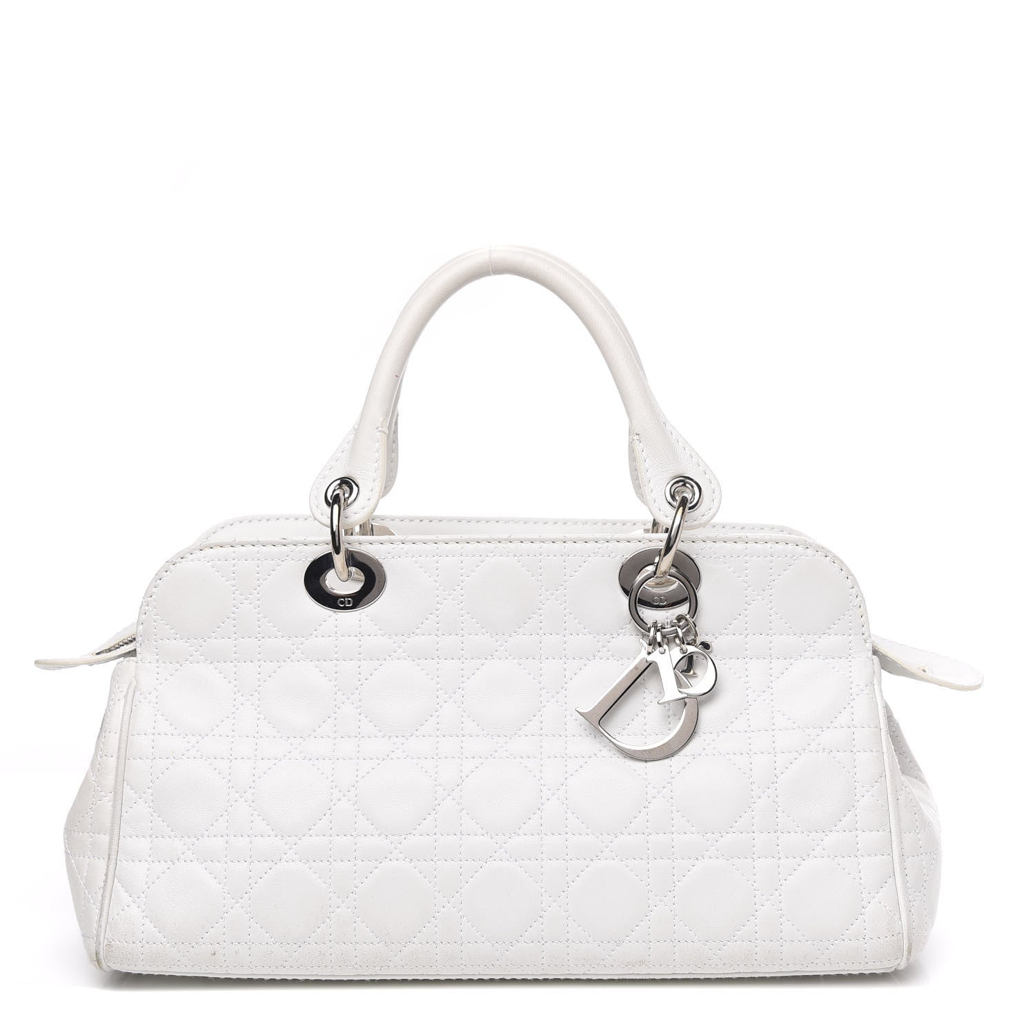 Christian Dior Lambskin Cannage Soft Lady Dior Satchel White 1 of 16