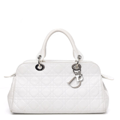Christian Dior Lambskin Cannage Soft Lady Dior Satchel White 1 of 16
