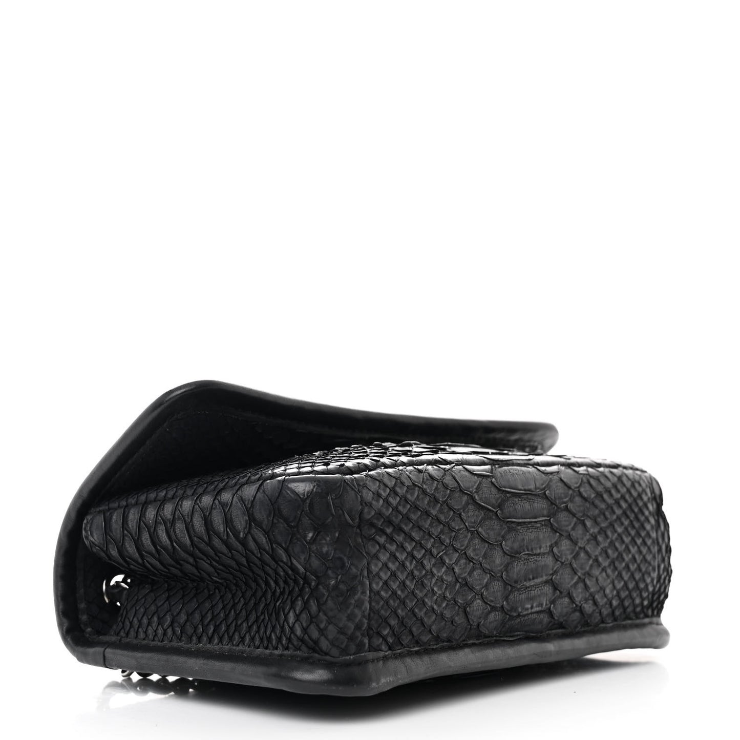 Snakeskin Mini  Flap Black