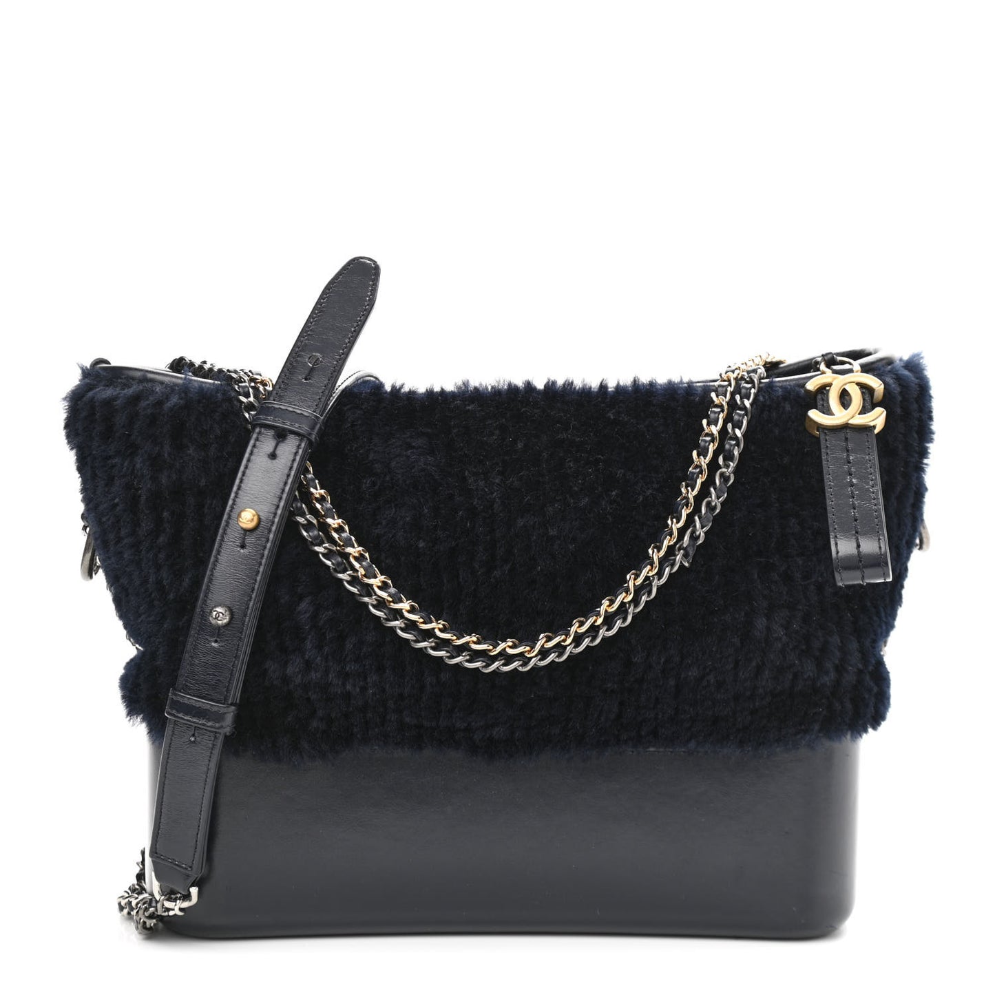 Shearling Medium Gabrielle Hobo Navy