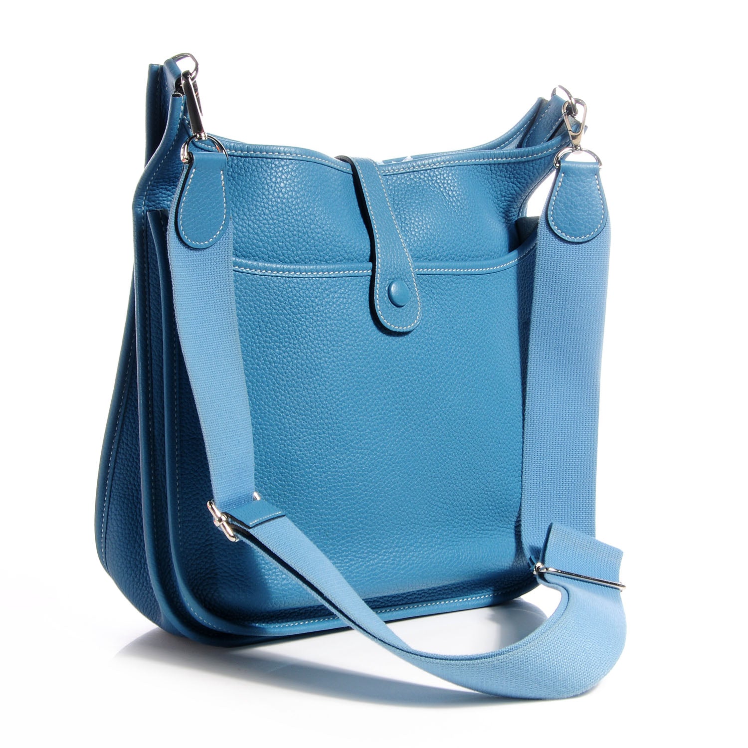 Hermes Taurillon Clemence Evelyne III GM Blue Jean 3 of 8