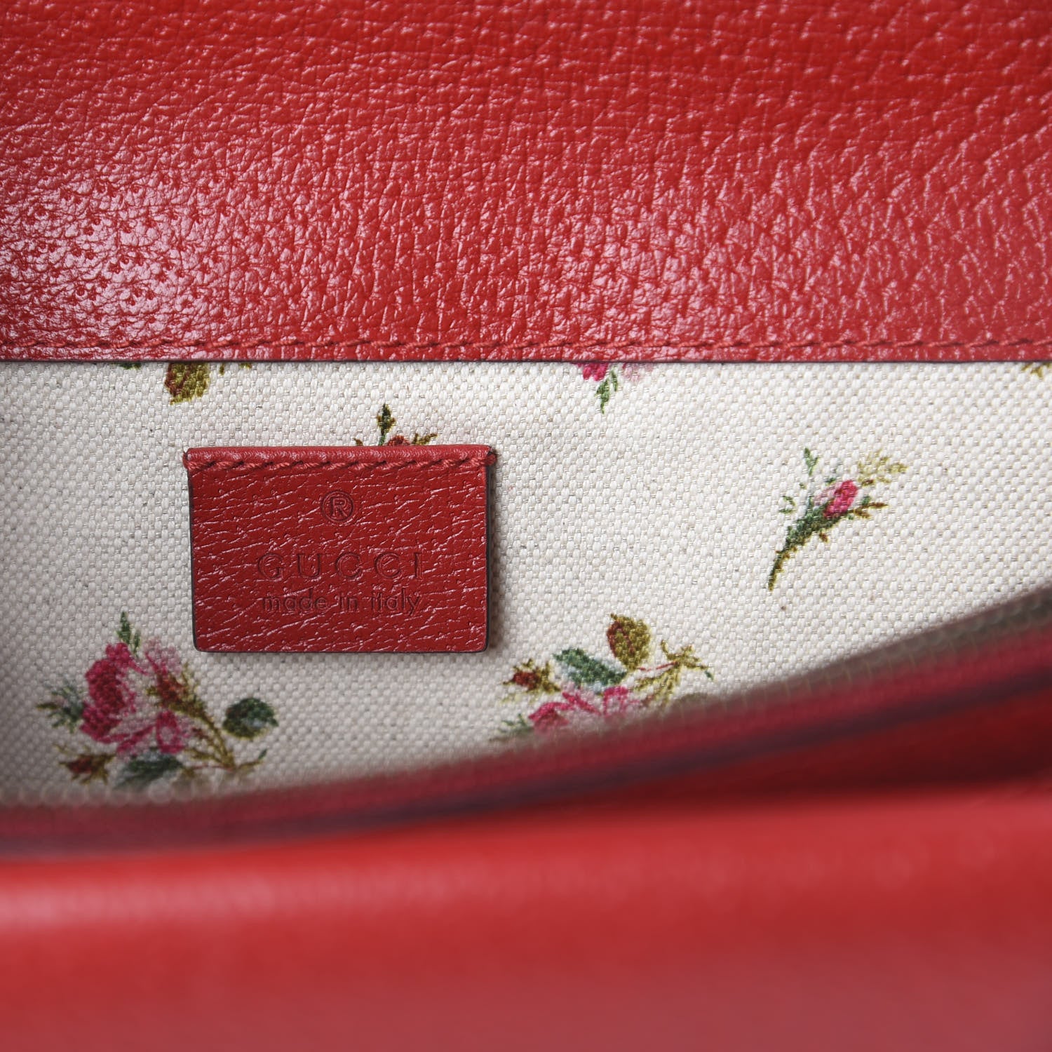 Gucci Calfskin Web Floral Embroidered Small Dionysus Shoulder Bag Hibiscus Red 7 of 7