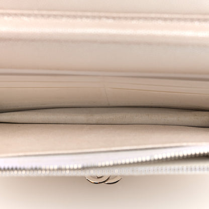 Chanel Iridescent Caviar Quilted Golden Class Wallet On Chain WOC White 5 of 9