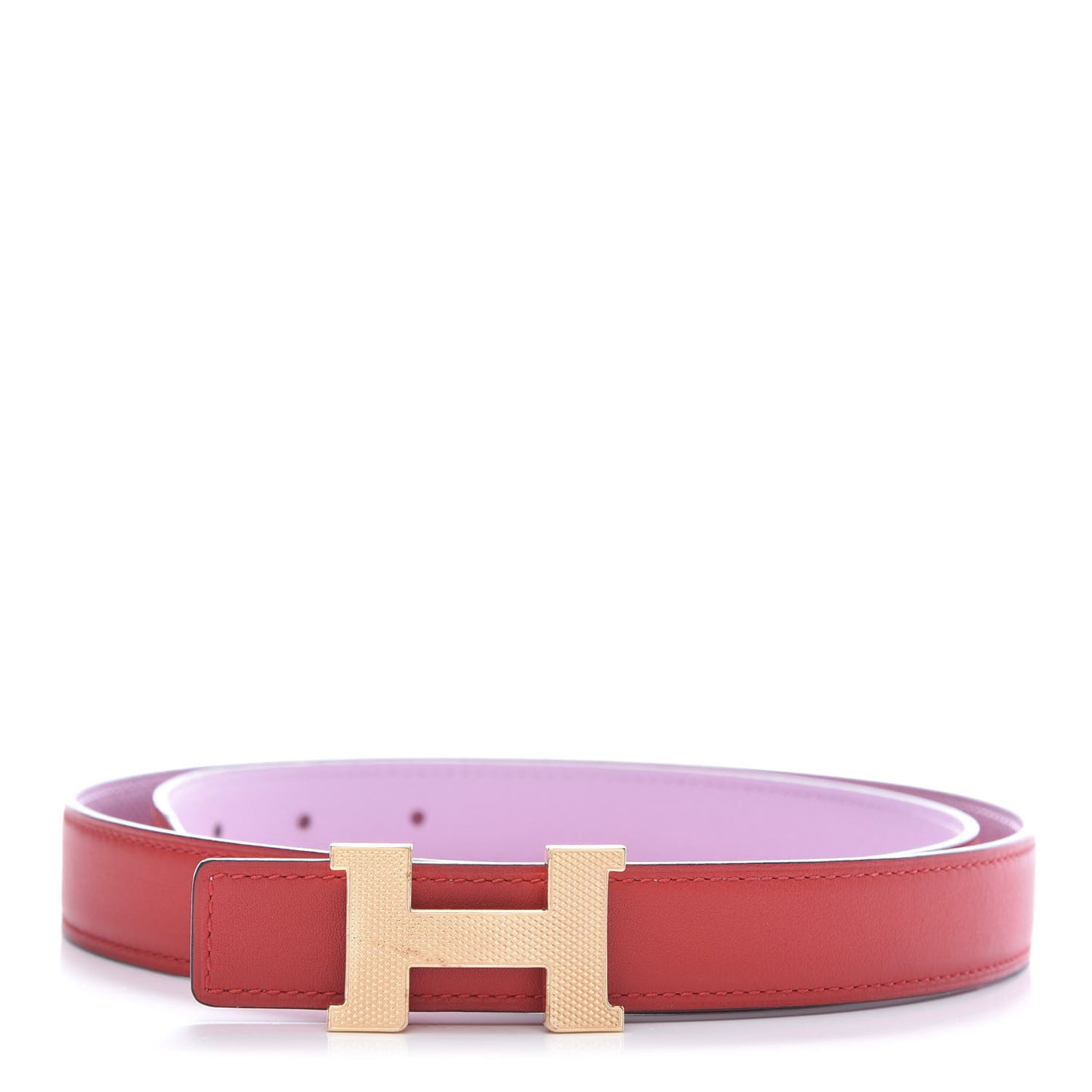 Swift Epsom 24mm Guilloche H Belt 85 Rouge De Coeur Mauve Sylvestre