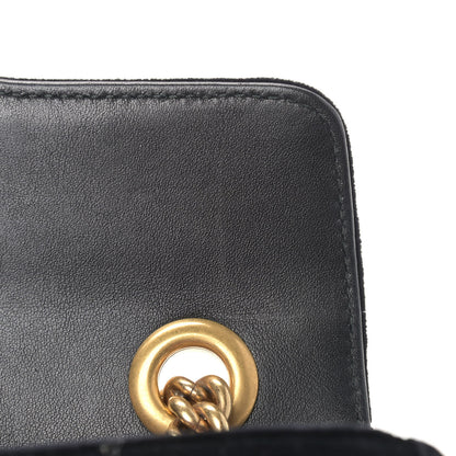 Gucci Velvet Matelasse Mini GG Marmont Shoulder Bag Black 13 of 13