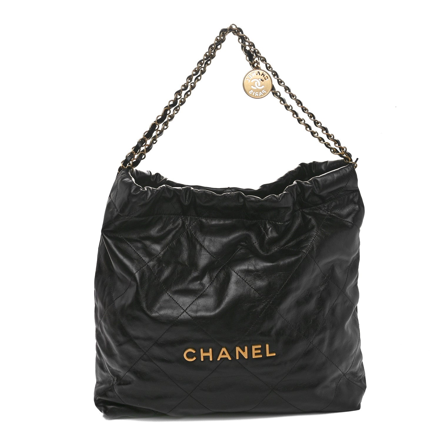 Chanel Shiny Calfskin Quilted Chanel 22 Black 1 of 11
