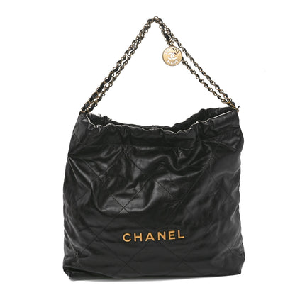 Chanel Shiny Calfskin Quilted Chanel 22 Black 1 of 11