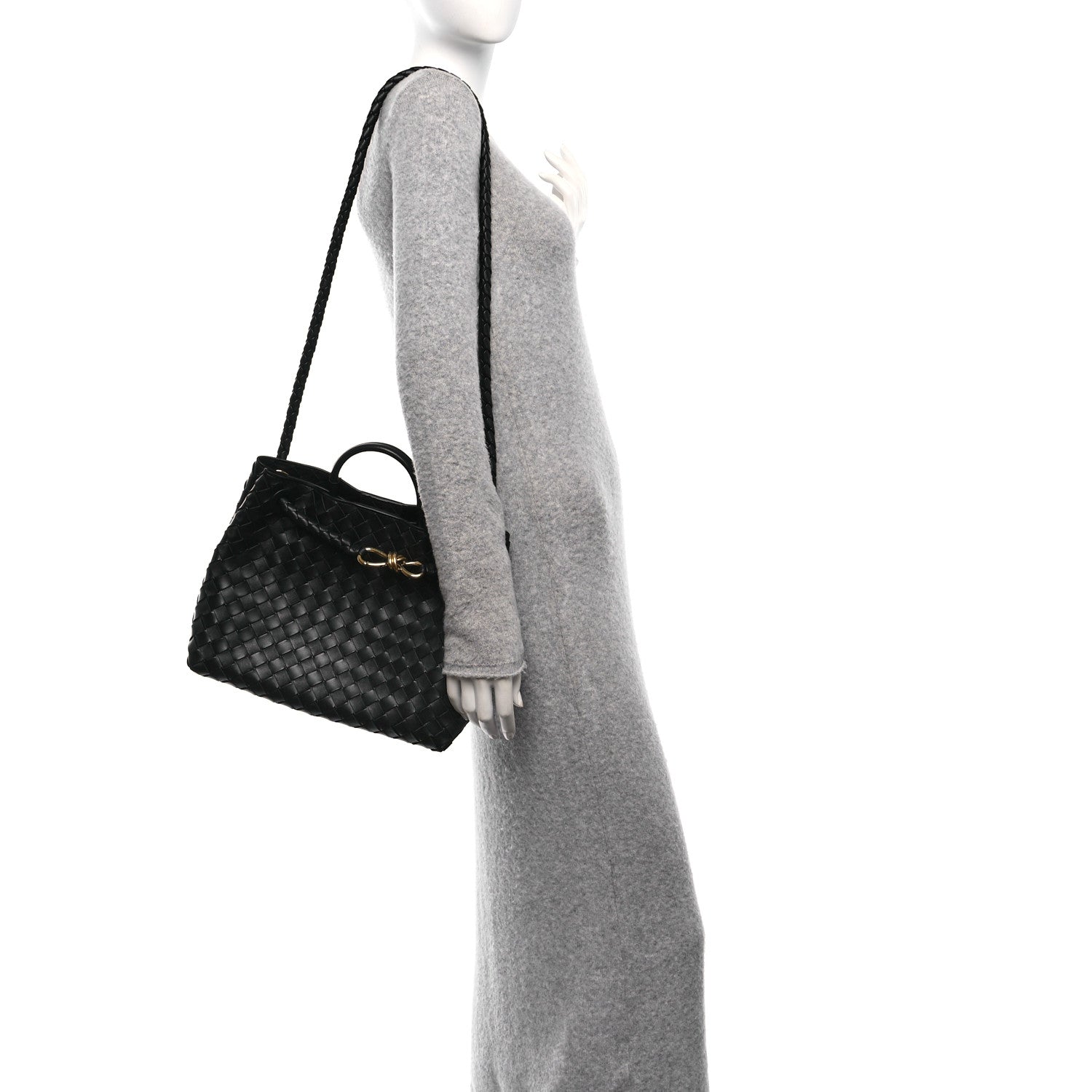 Bottega Veneta Nappa Intrecciato Medium Andiamo Shoulder Bag Black 2 of 10