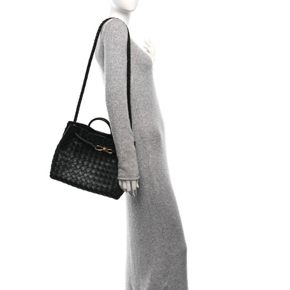 Bottega Veneta Nappa Intrecciato Medium Andiamo Shoulder Bag Black 2 of 10