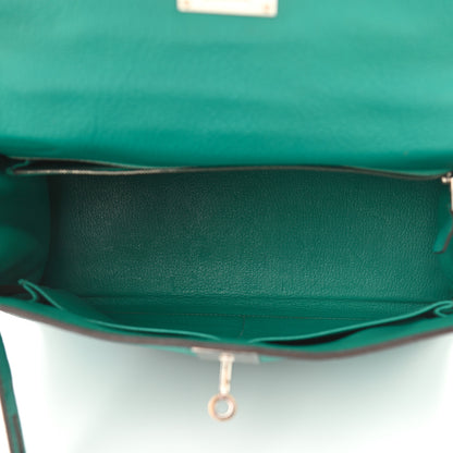 Hermes Chevre De Coromandel Kelly Retourne 28 Bleu Paon 4 of 15