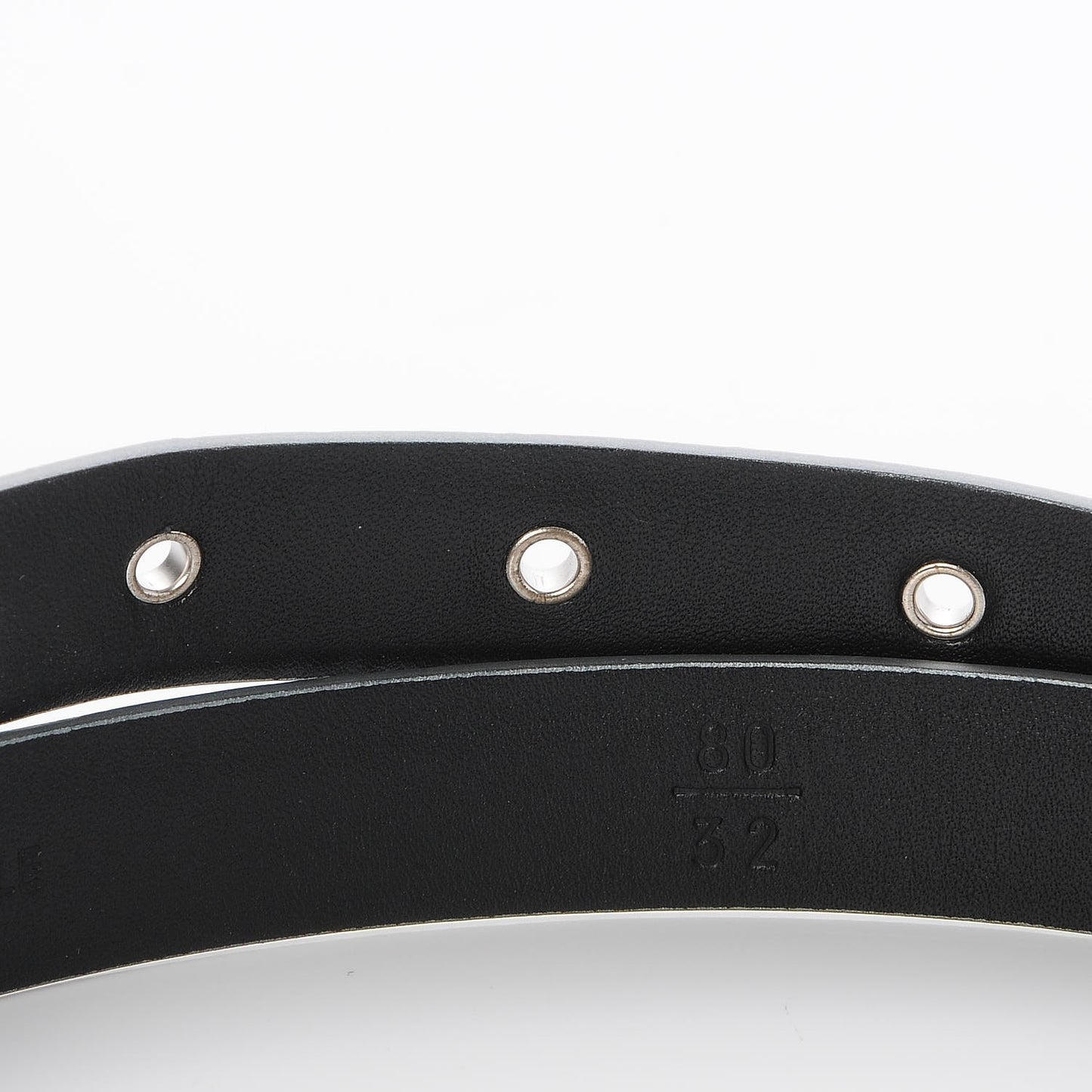 Glitter Calfskin CC Logo Skinny Belt 80 32 Silver