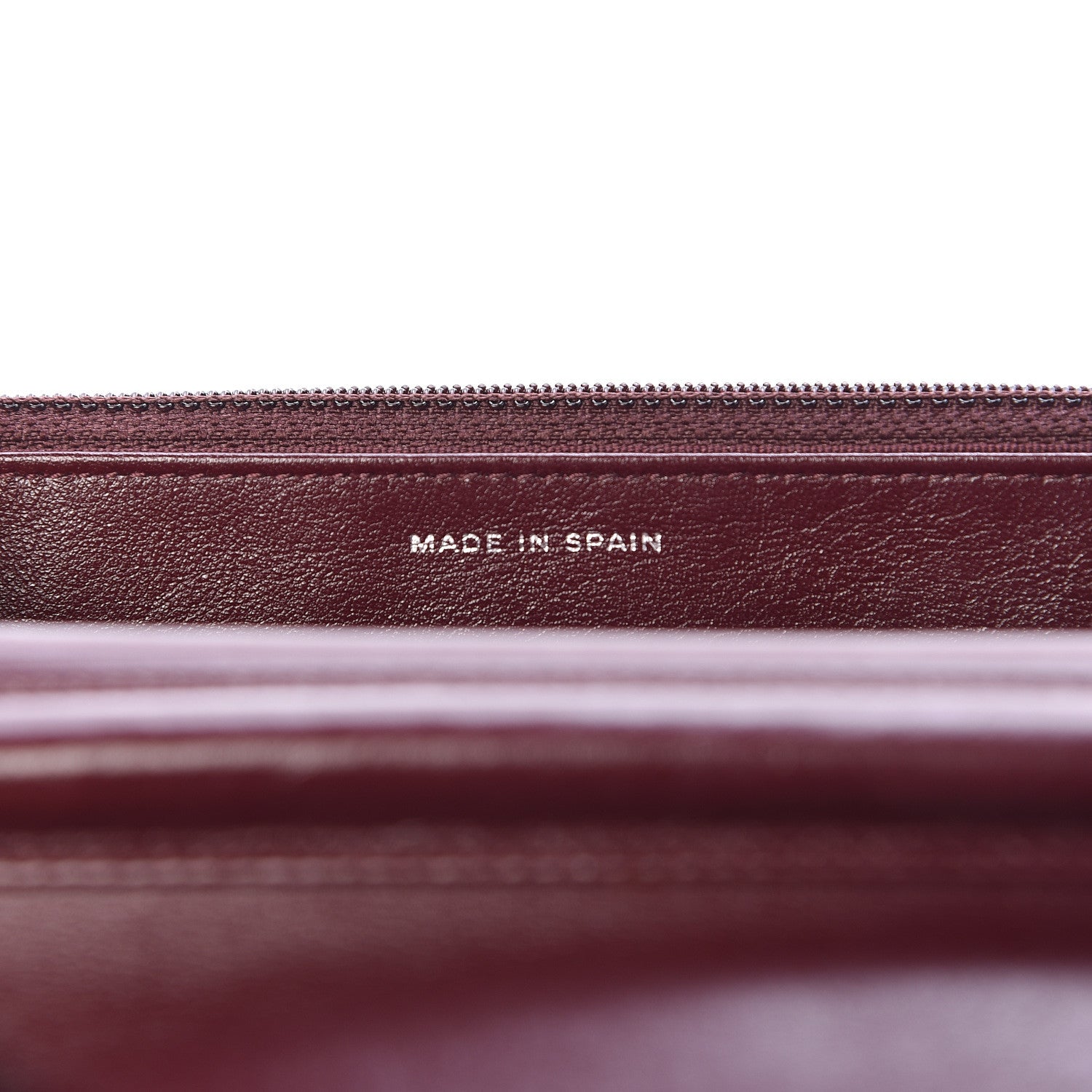 Chanel Striated Patent Quilted Wallet on Chain WOC Bordeaux 7 of 13