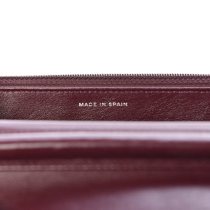 Chanel Striated Patent Quilted Wallet on Chain WOC Bordeaux 7 of 13
