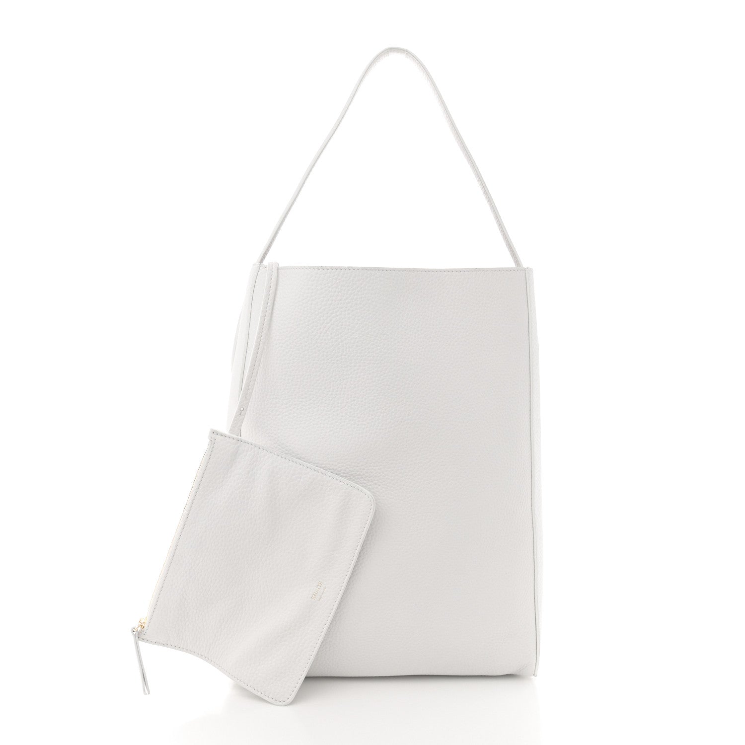 Khaite Pebbled Sport Calfskin Frida Tote Optic White 3 of 12