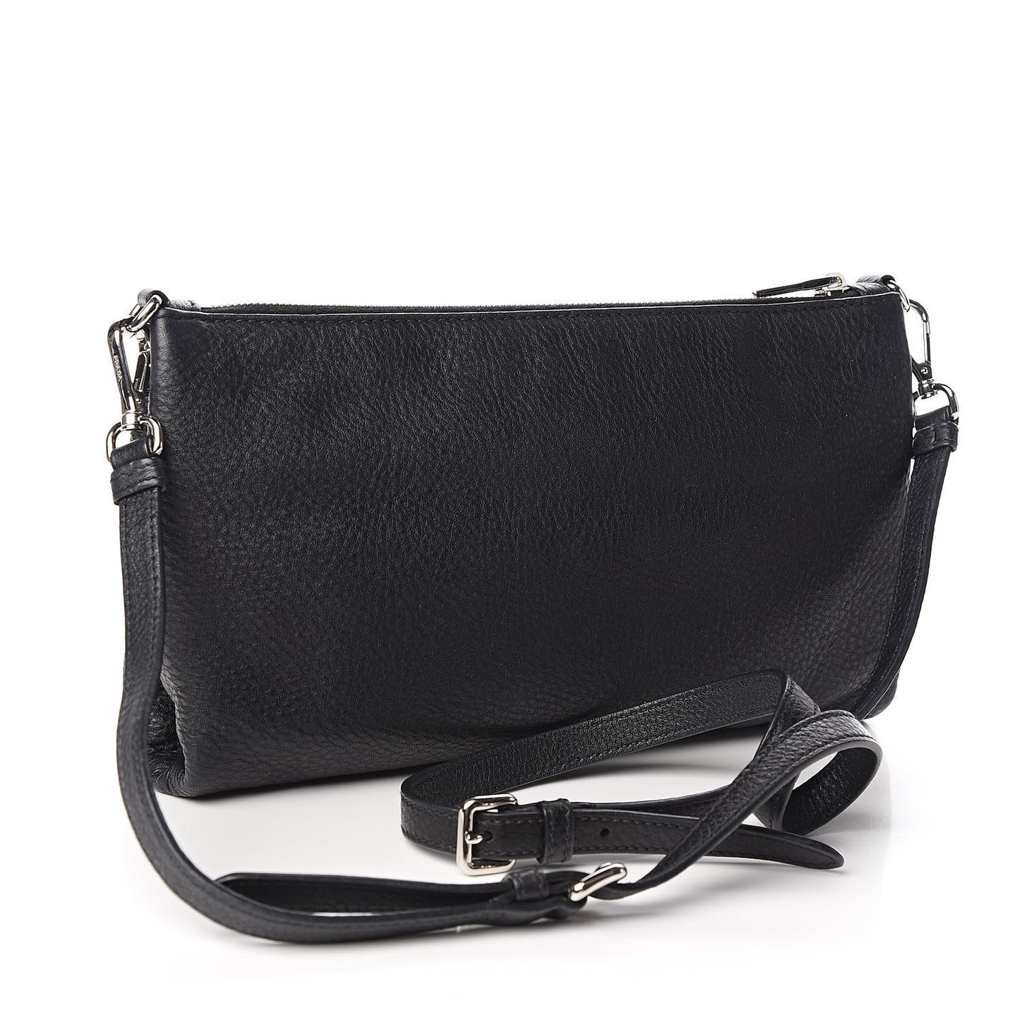 Vitello Daino Crossbody Bag Black