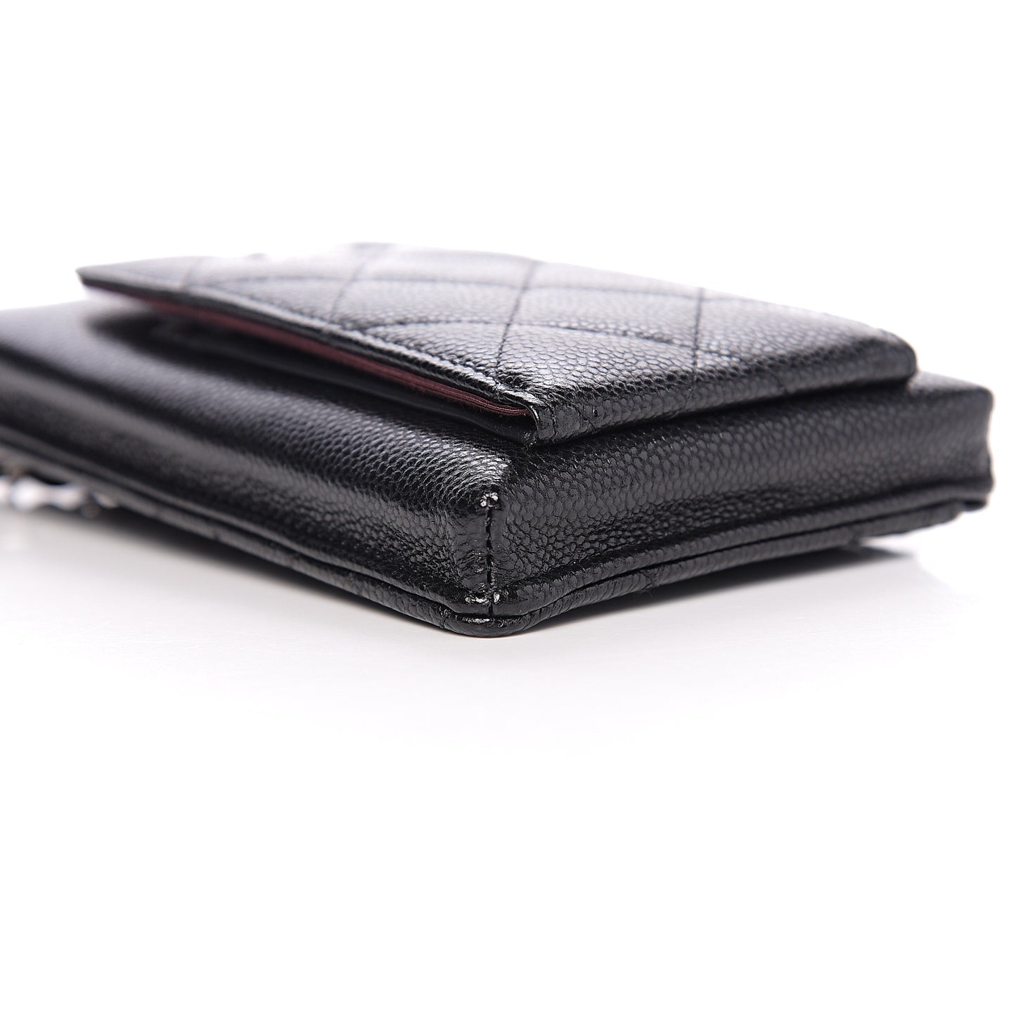 Caviar Quilted Zip Phone Case Black
