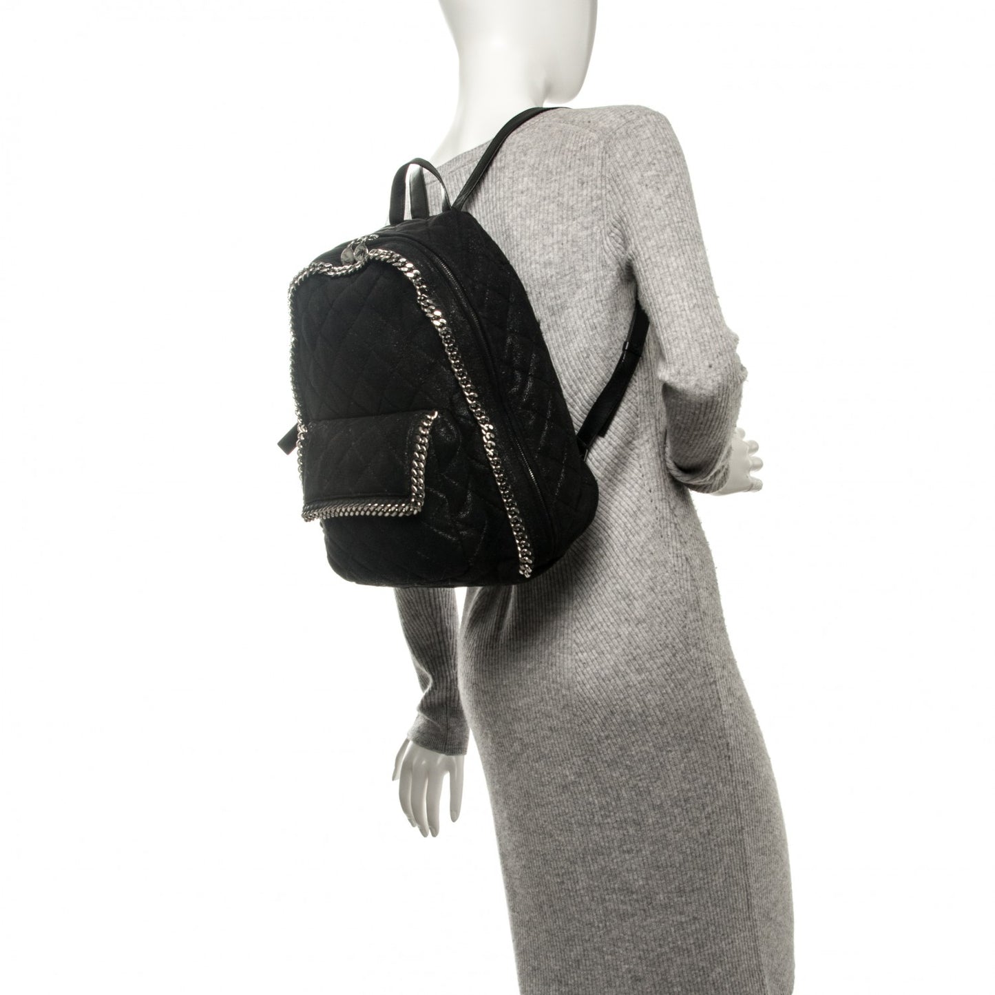 Shaggy Deer Quilted Falabella Backpack Black